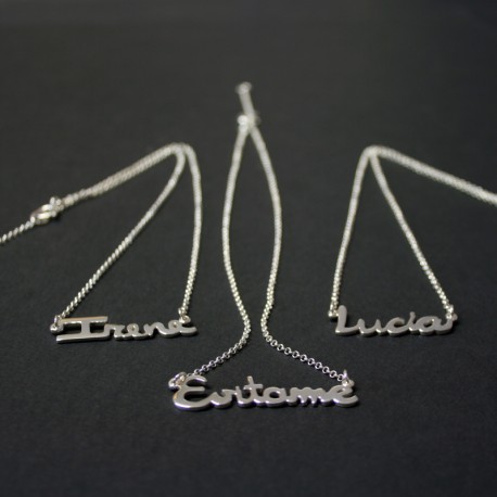 Collar con Nombre en plata de ley :: Irene, Lucia y Eva