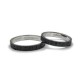 Black Silver Hammered Wedding Rings