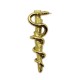Rod of Asclepius Lapel Needle in Gold