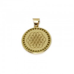 Flower of Life Necklace with 19 Circles in Gold
