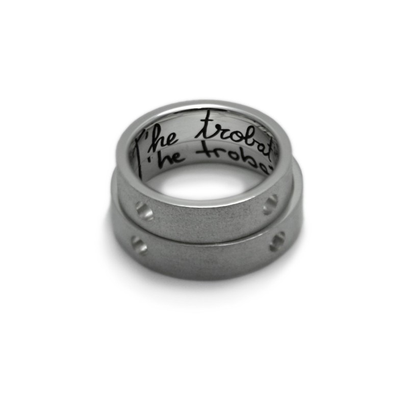 Handmade Silver Dome Shape Custom Your words in Elvish, Lord of the Ri –  jringstudio