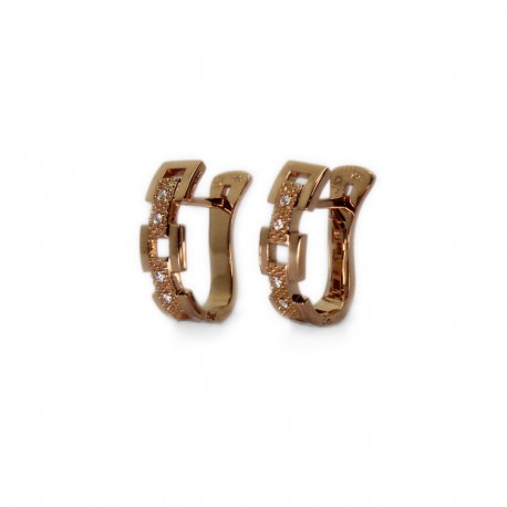 Mini Creoles in Rose Gold and Diamonds