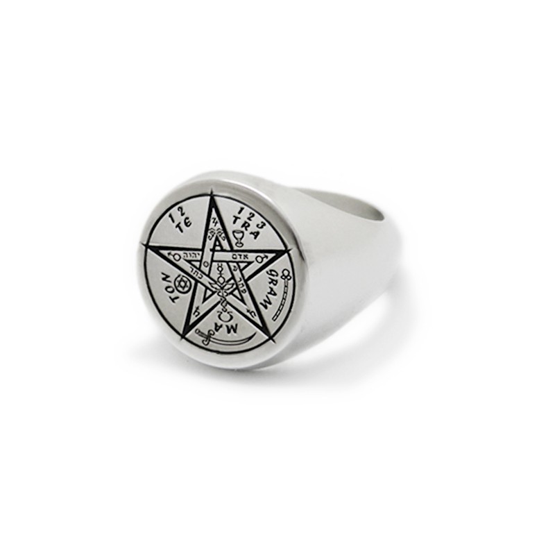 Silver Tetragrammaton Seal Ring | Buy online jewelry at MeriTomasa