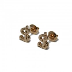 Intertwined Initial Earrings with Gold Bath