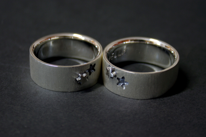Wedding rings in sterling silver