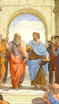 Plató i Aristòtil, en «L'Escola d'Atenes», de Rafael