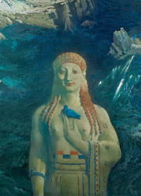 La destrucció de l'Atlàntida, en el detall del quadre «El llampec de Zeus», del pintor rus Lleó Bakst